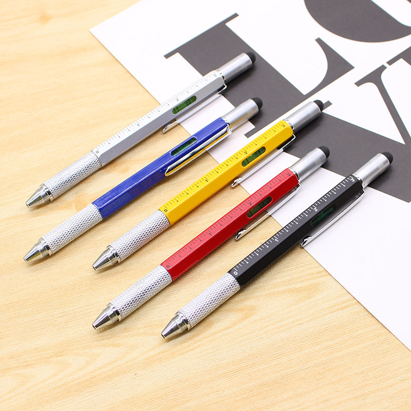 Metal Multi-Use Pen; screw-driver, spirit level, rule, stylus, stylish